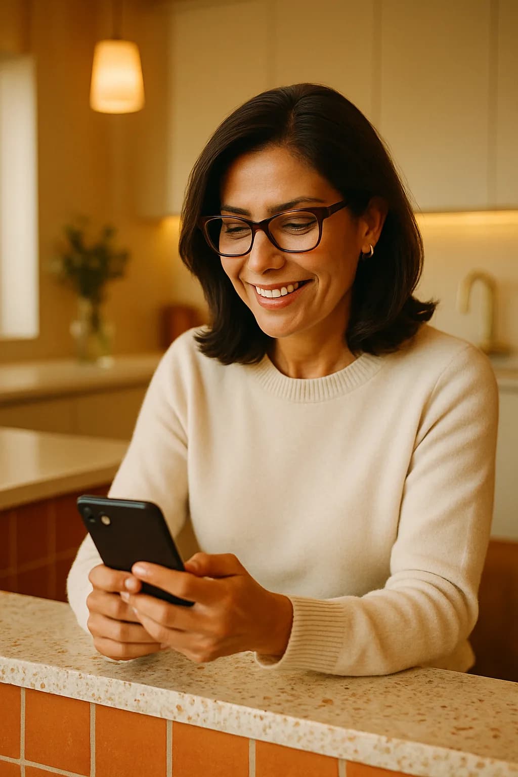 Cliente recargando el móvil de su familia desde la app de Latinos Móvil